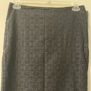 Black lace pencil skirt.